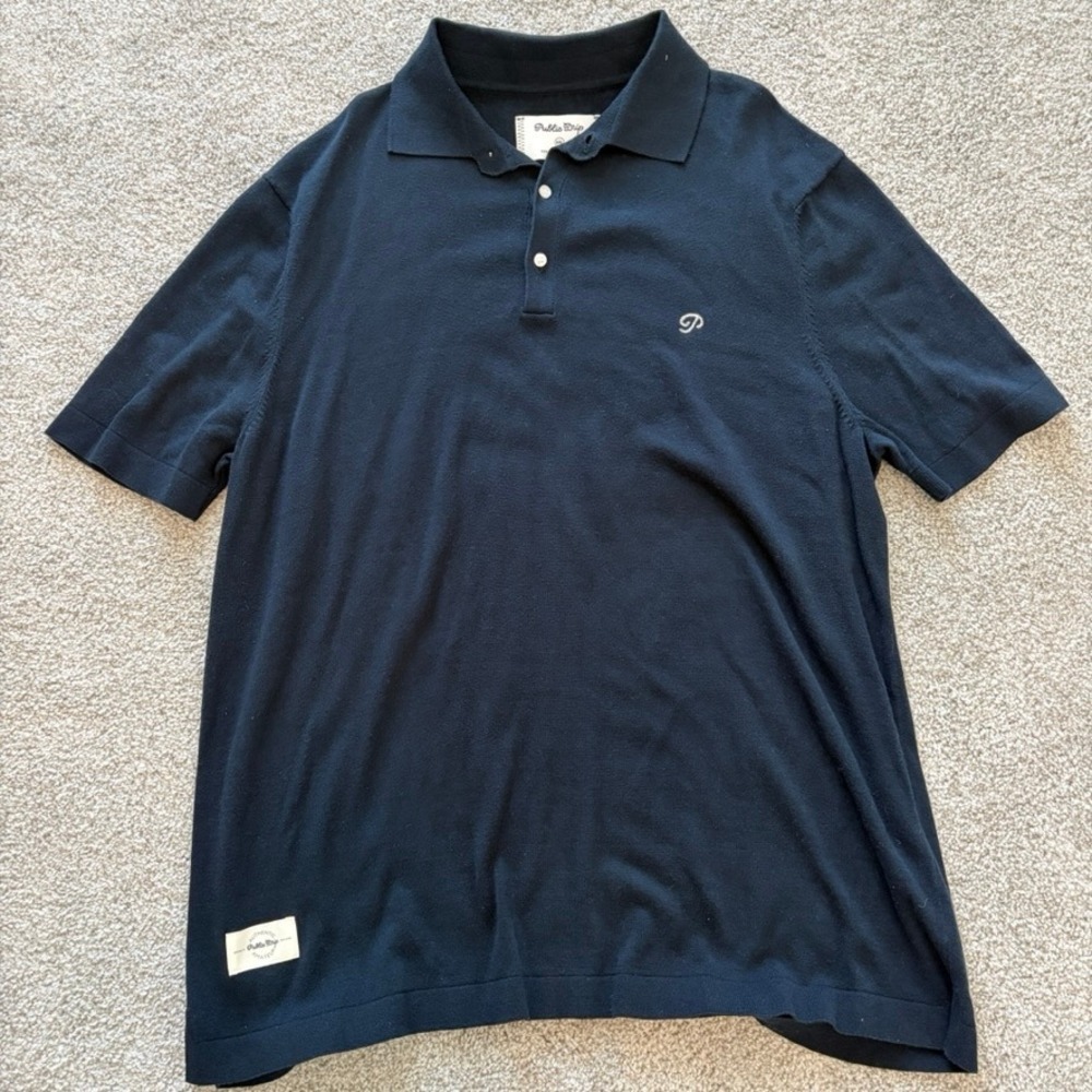 Public Drip Knit Polo‎ Shirt Mens Size XXL 2XL Black Cotton Short Sleeve Golf